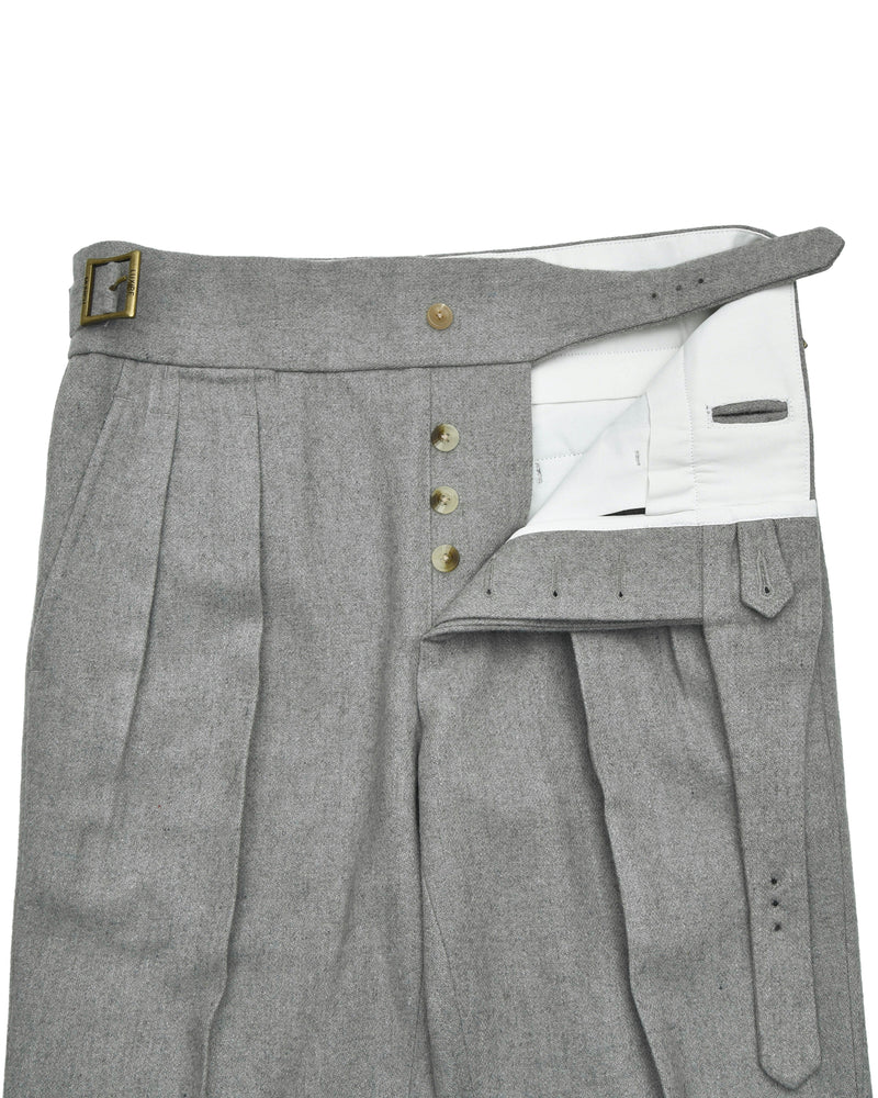 Gurkha-Hose aus grauem Wollflanell