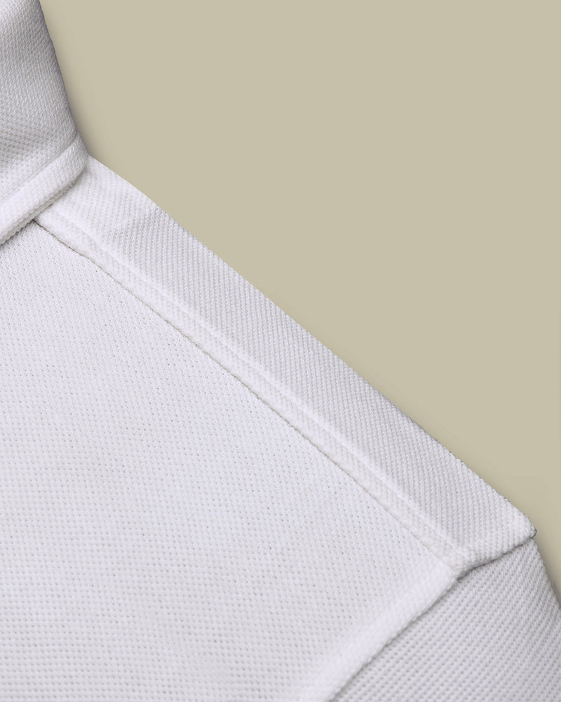 EZS Aria White Long Sleeve Polo