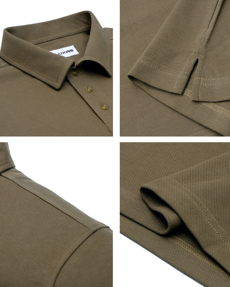 EZS Aria Olive Langarm-Polohemd