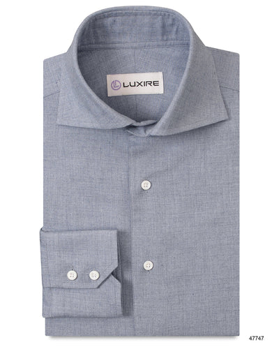 Cashmerello Alumo : Sergé de coton bleu grisâtre