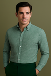 Oxford Lincoln Green Gingham auf Weiß