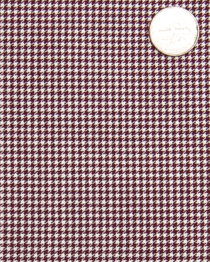 Motif pied-de-poule bordeaux sur fond blanc