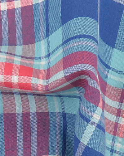 Sumer Light Blue Red Madras-Karos