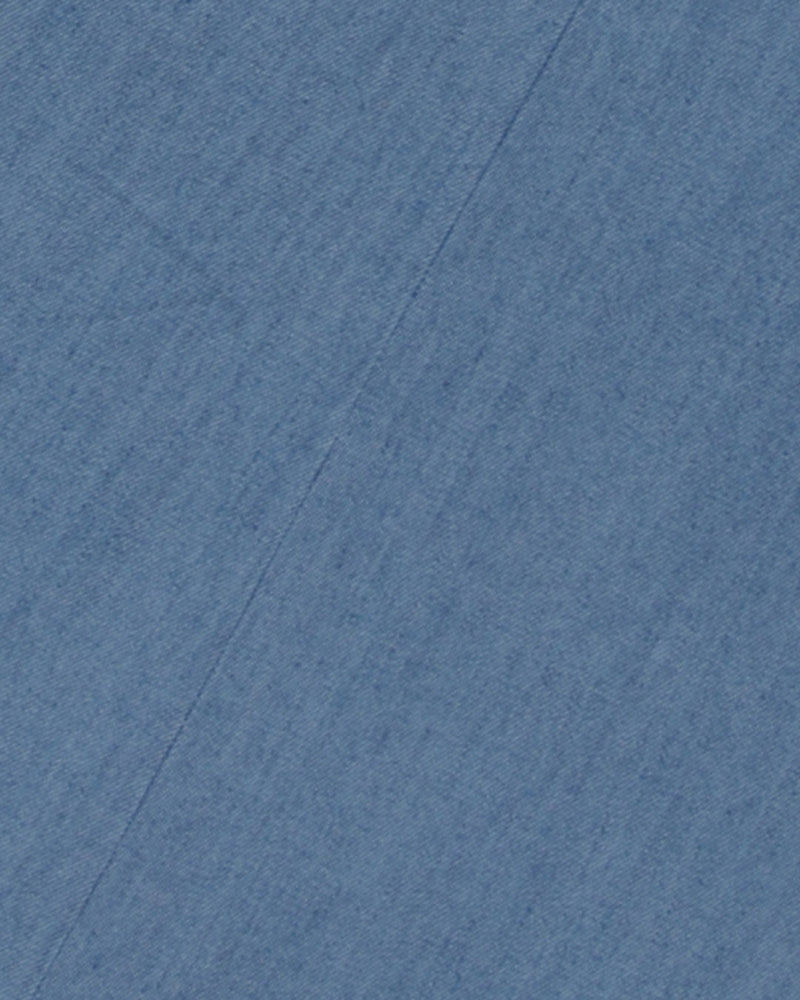 Blue Plain Cotton Pants