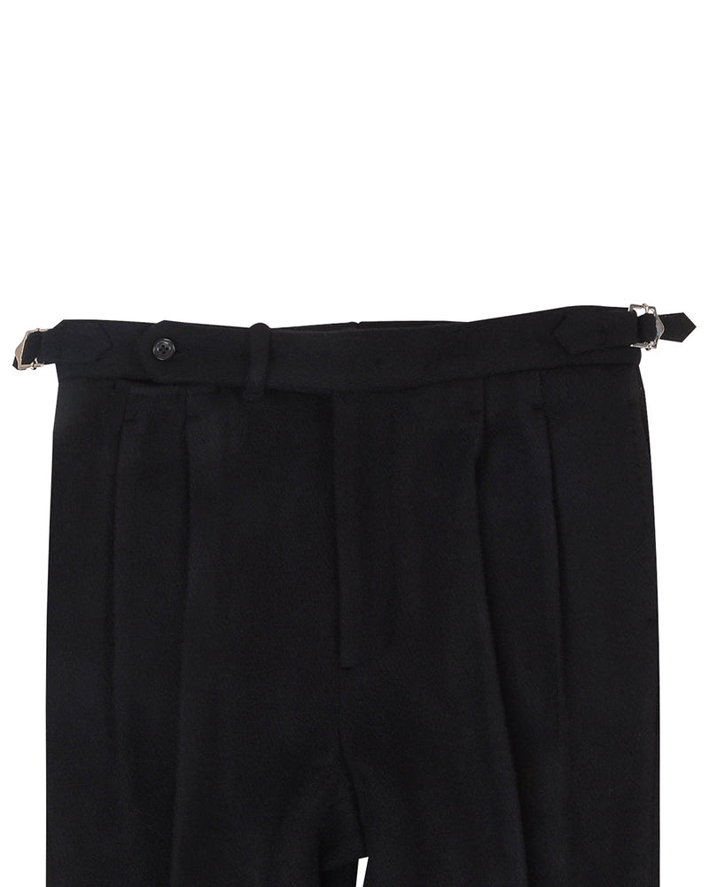 Schwarze Flanellhose aus schwerer Wolle