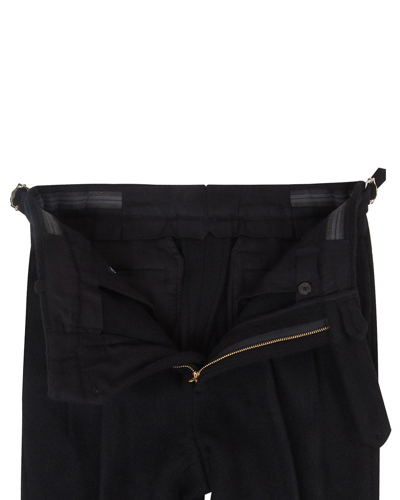Schwarze Flanellhose aus schwerer Wolle