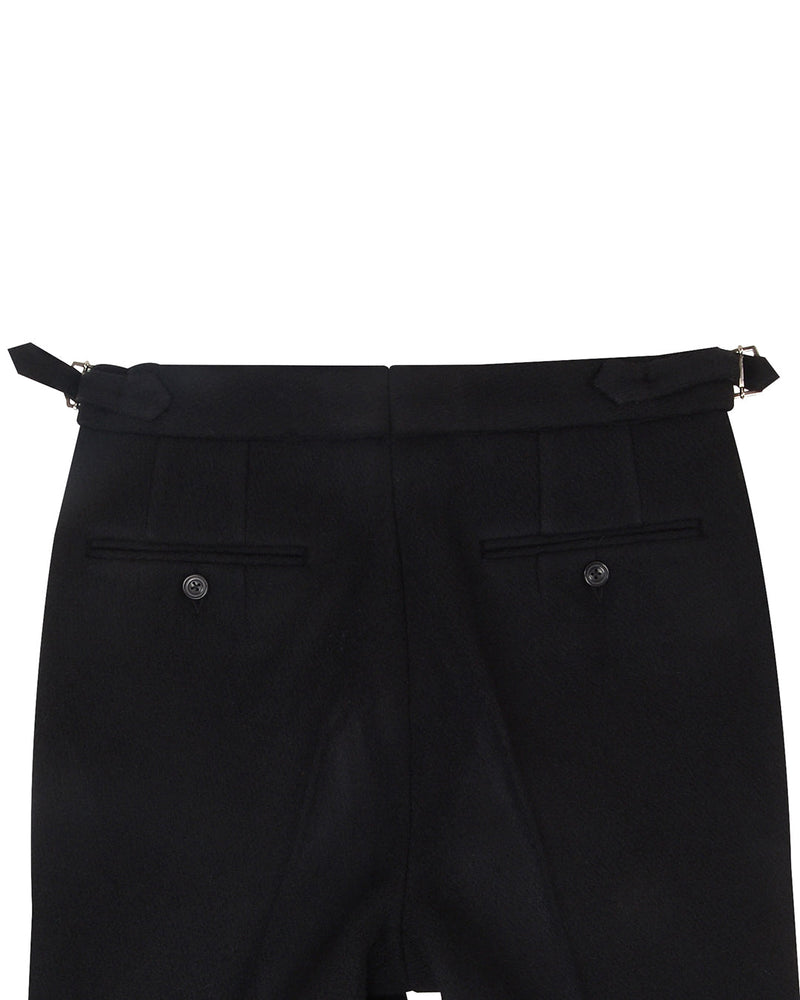 Schwarze Flanellhose aus schwerer Wolle
