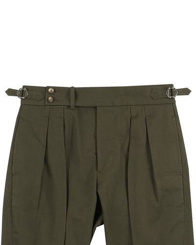 Sergé de coton olive Brisbane Moss Cavalry