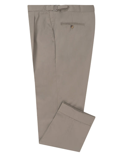 Chino en sergé gris brunâtre