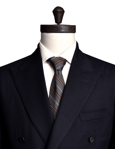 Dugdale Dunkelmarineblaue Twist Serge Zweireiher-Jacke