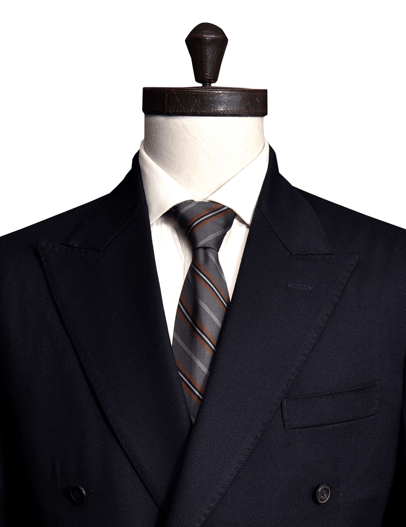 Dugdale Dunkelmarineblaue Twist Serge Zweireiher-Jacke