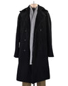 Cashmere Wool Scarf Grey White Diagonal Stripes