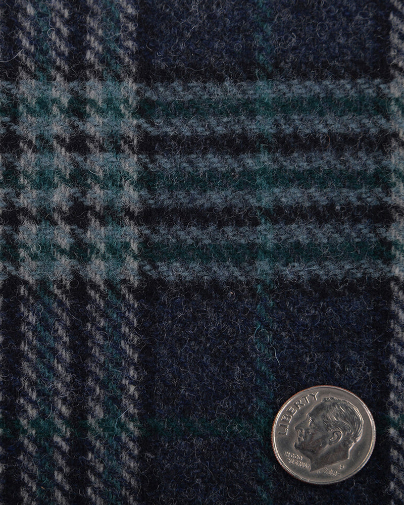 Pantalon à carreaux en laine bleu-vert Cerruti