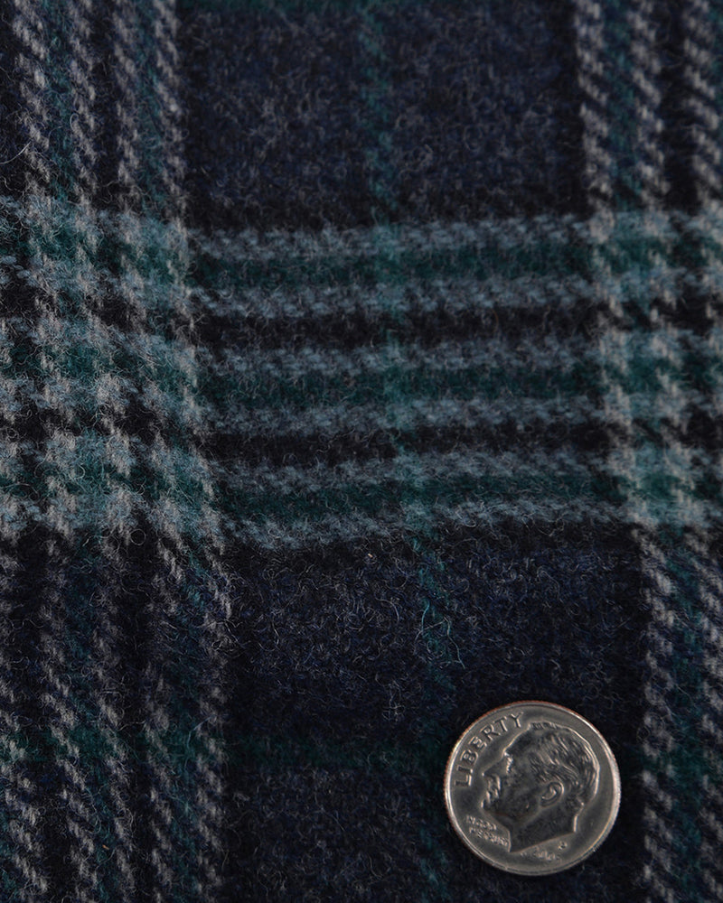 Pantalon à carreaux en laine bleu-vert Cerruti