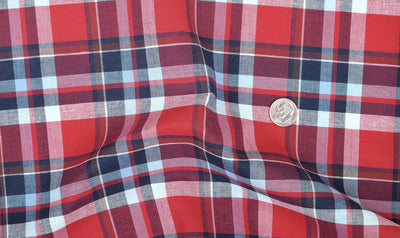 Leuchtend rote blaue Madras-Karos