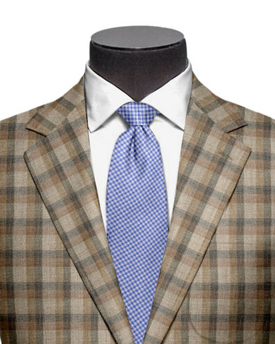 Veste EThomas beige à carreaux choco