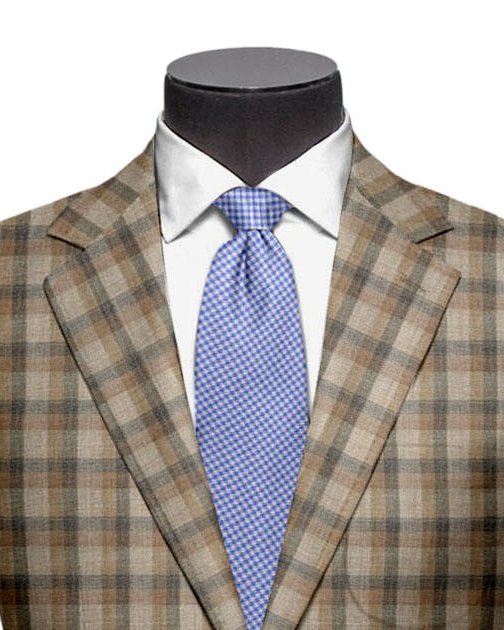Veste EThomas beige à carreaux choco