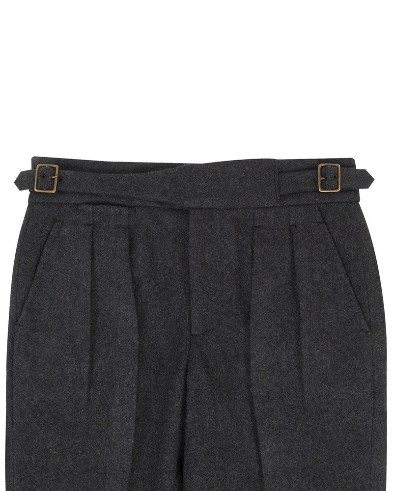 Anthrazitgrauer Flanell aus 100 % Wolle