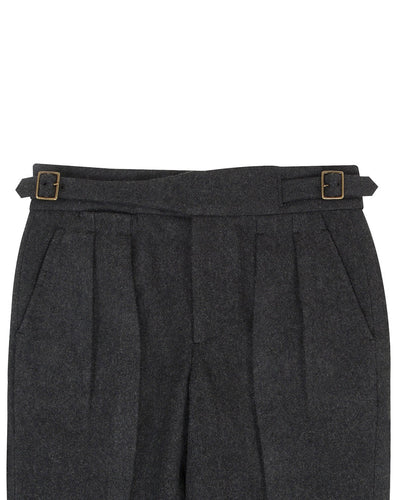 Gurkha Pant in Charcoal Grey Wool Flannel