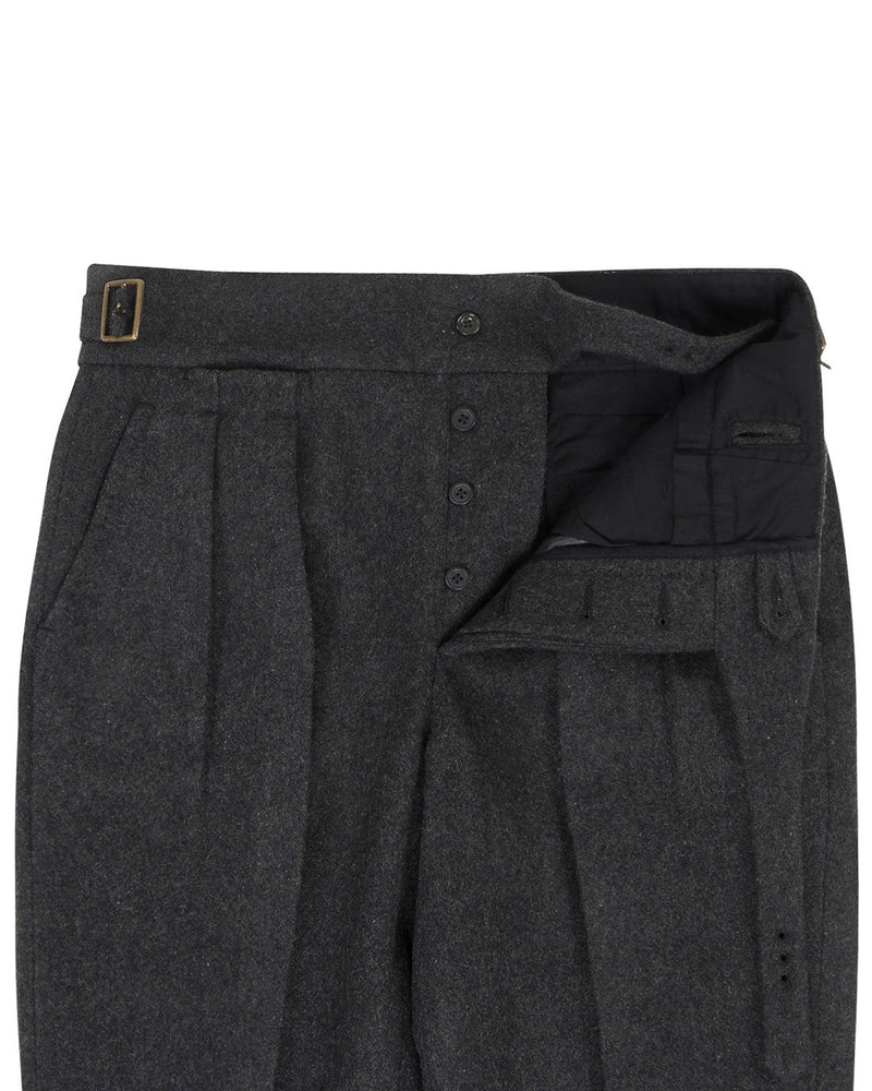 Anthrazitgrauer Flanell aus 100 % Wolle
