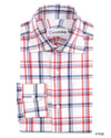 Chemise Oxford classique à carreaux rouges, bleu marine et blancs
