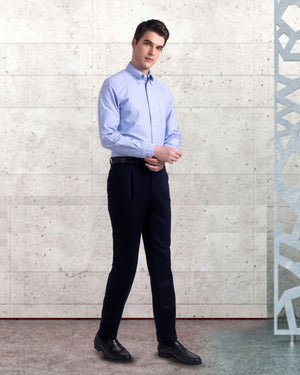 Chemise Oxford bleue classique