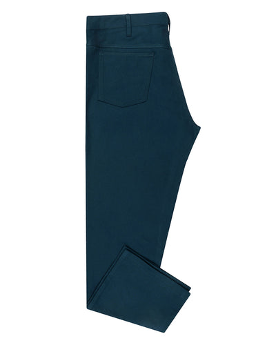 Sergé de coton : bleu paon foncé