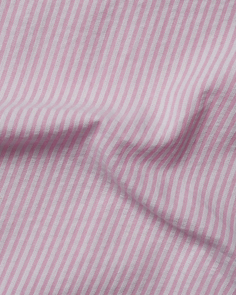 Rosa weiße Nadelstreifen Seersucker
