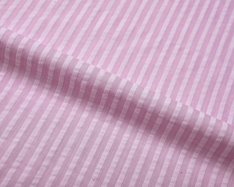 Seersucker à rayures magenta