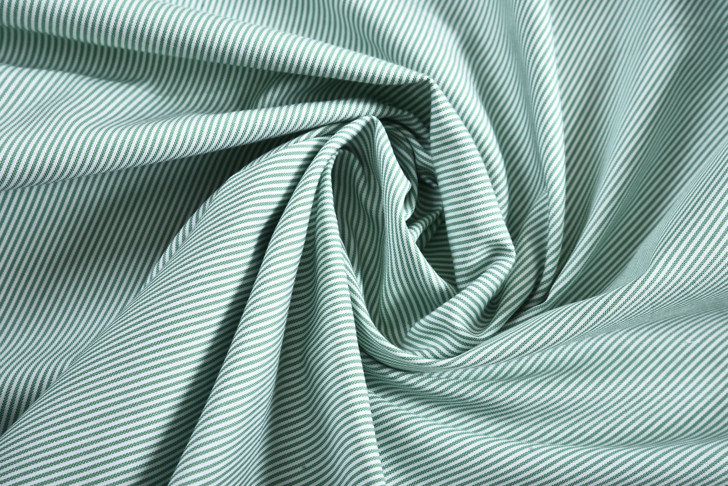 Green Pin Stripes On White