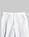 White Cotton Twill Dress Pant