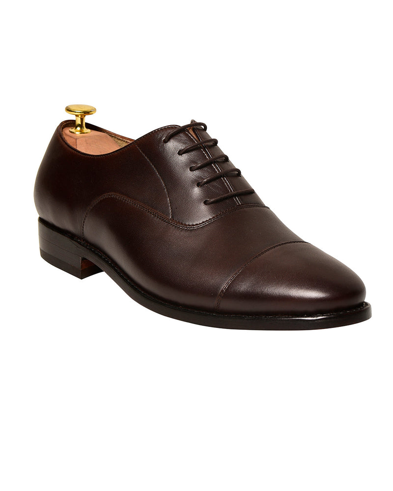 Chaussures Oxford marron à bout rapporté