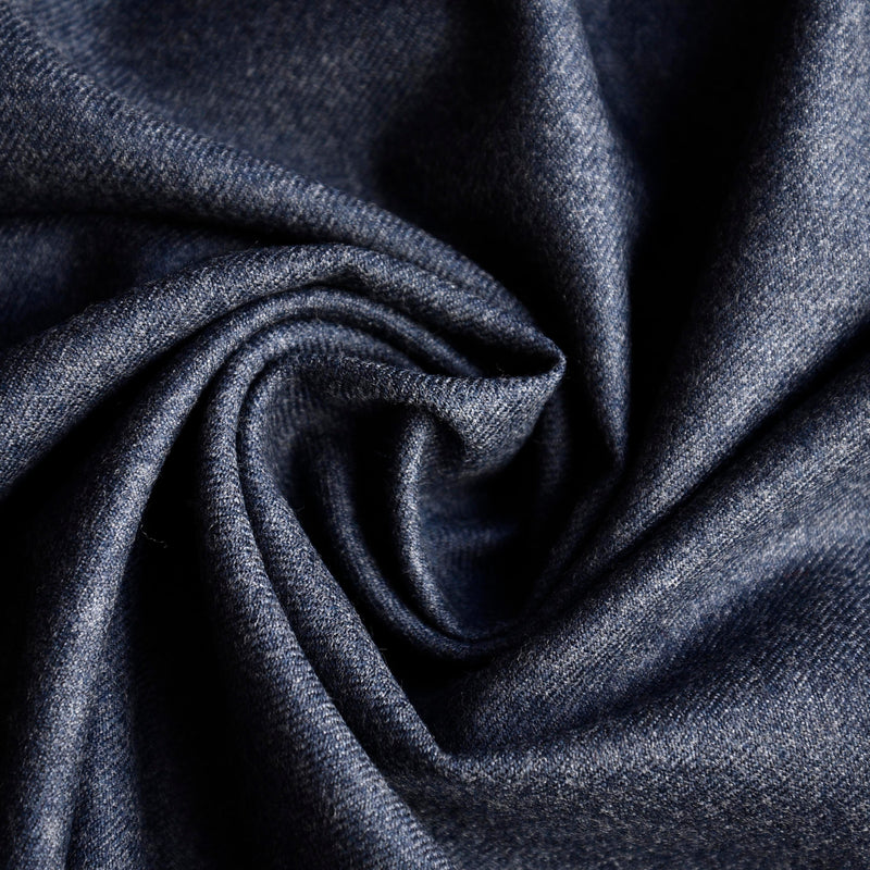 Plissee Dugdale marineblaue Wollflanell-Anzughose mit hohem Bund