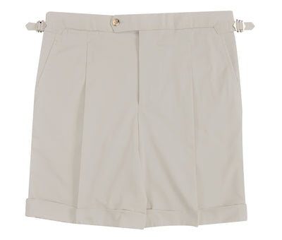 Elfenbein-Twill-Shorts