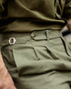 Pantalon habillé en lin vert olive Fresco