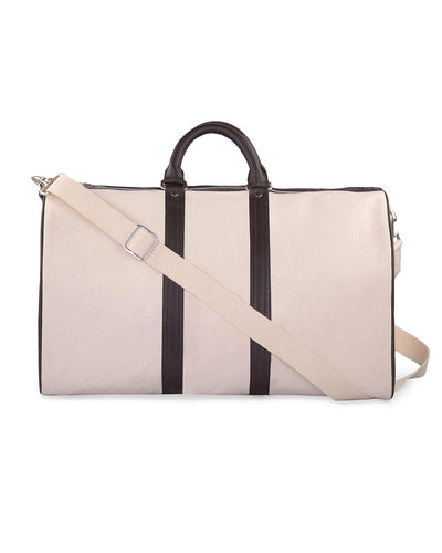 Reisetasche aus Segeltuch mit Brogue-Lederbesatz