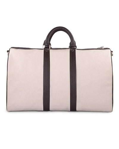 Reisetasche aus Segeltuch mit Brogue-Lederbesatz