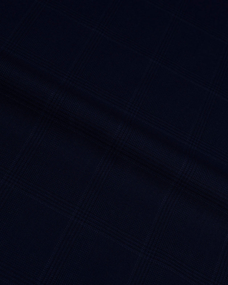 Drago: Super 160s Navy Prince of Wales Checks Dress Pant