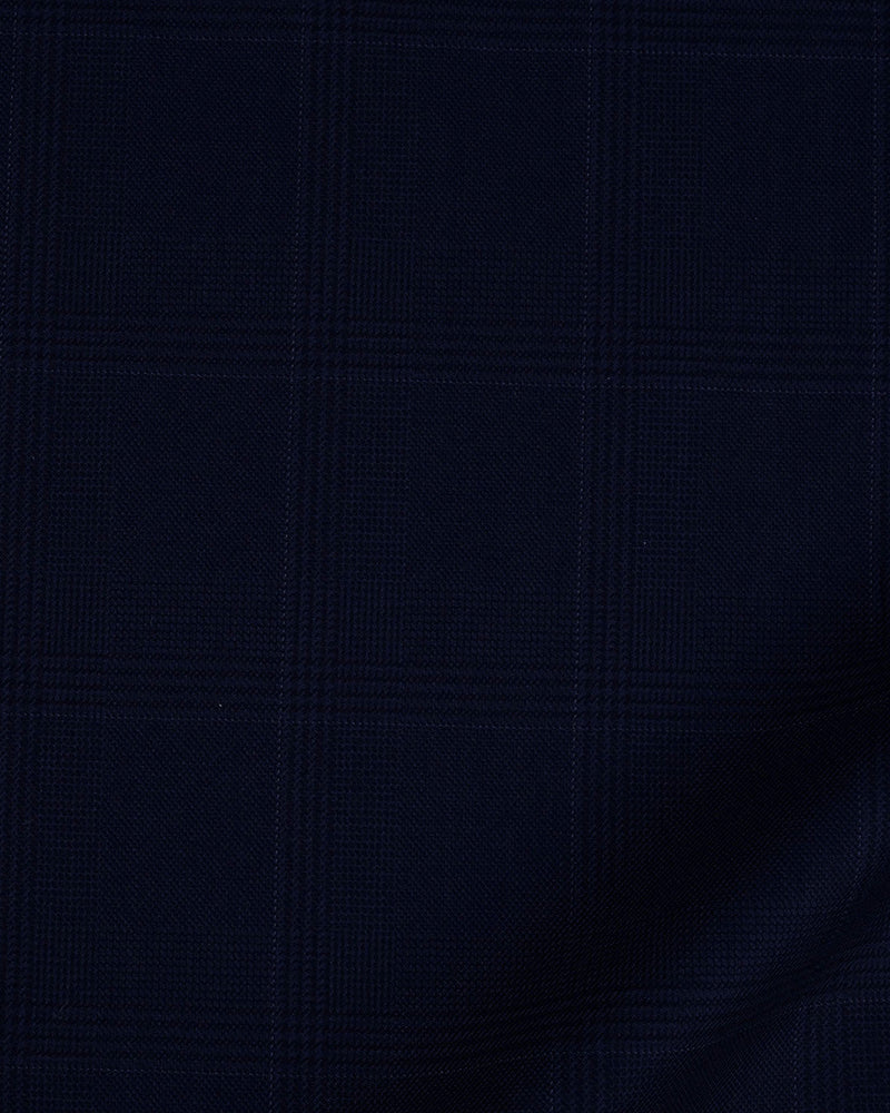 Drago: Super 160s Navy Prince of Wales Checks Dress Pant