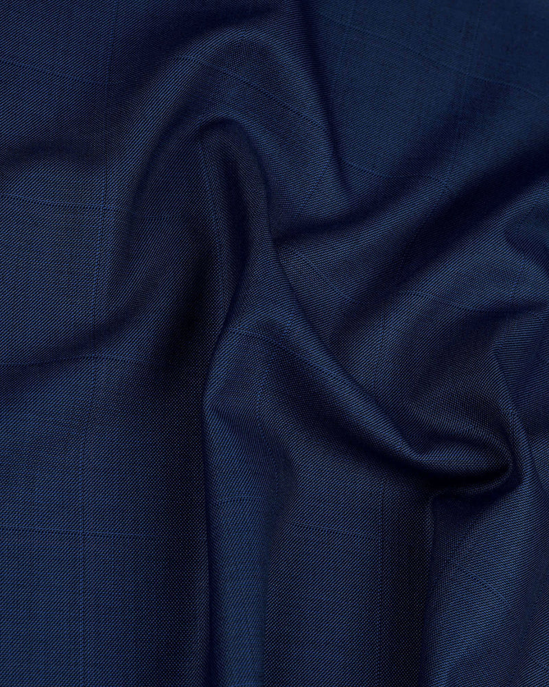 Drago : Super 160s Bleu Royal à carreaux Prince de Galles