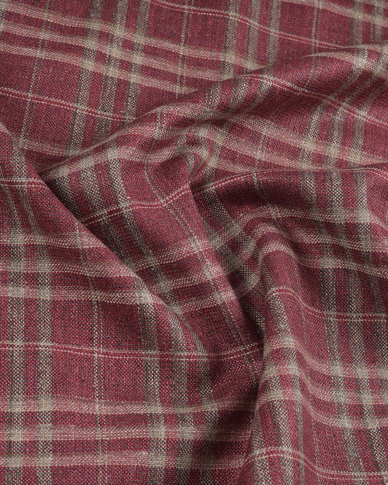 ETHomas Maroon Windowpane Checks
