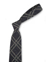 Cream Green Checks On Navy Tie