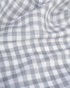 Albini Linen: Grey White Gingham