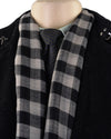 Pashmina-Schal aus Kaschmirwolle, schwarz-weiß kariert
