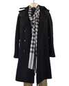 Pashmina-Schal aus Kaschmirwolle, schwarz-weiß kariert