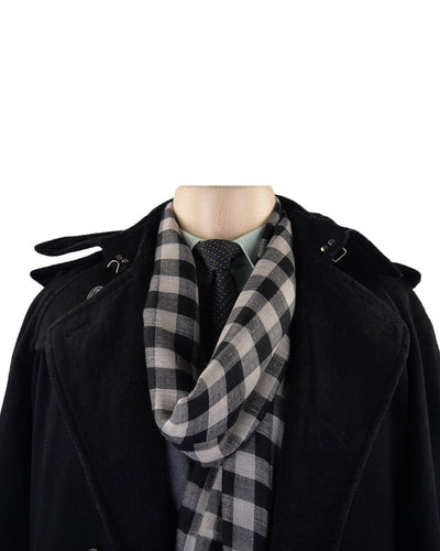 Pashmina-Schal aus Kaschmirwolle, schwarz-weiß kariert