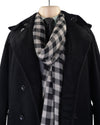 Pashmina-Schal aus Kaschmirwolle, schwarz-weiß kariert