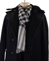 Pashmina-Schal aus Kaschmirwolle, schwarz-weiß kariert