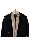 Kaschmir-Wollschal, hellbraun-cremefarben kariert, Köper