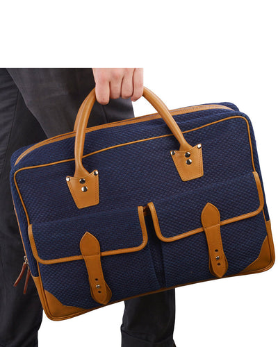Luxire Portfolio Bürotasche aus Leder &amp; Sashiko